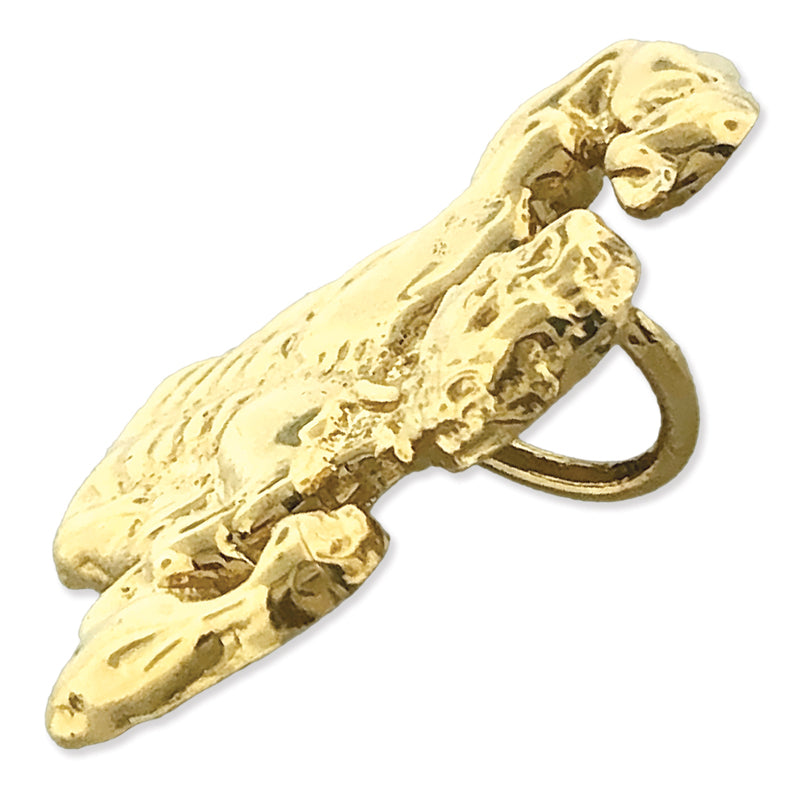 14K Gold Bodybuilder Biceps Pendant Slide