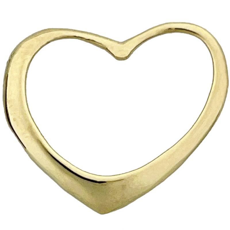 14K Gold 30MM Floating Heart Pendant