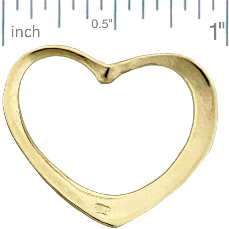 14K Gold 30MM Floating Heart Pendant