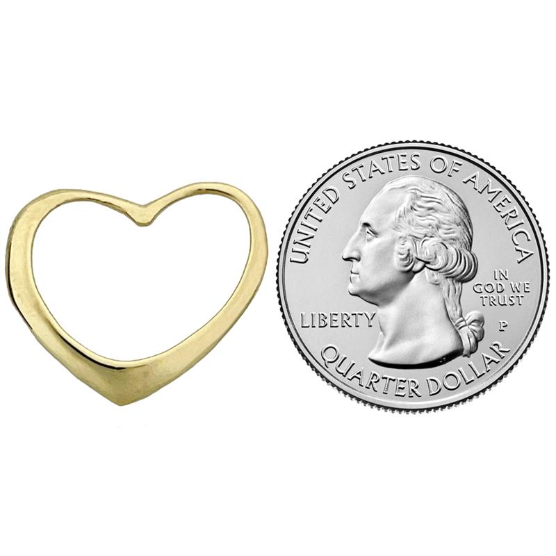 14K Gold 30MM Floating Heart Pendant