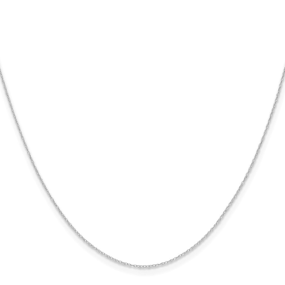 14k White Gold .4 mm Carded Cable Rope Chain Necklace