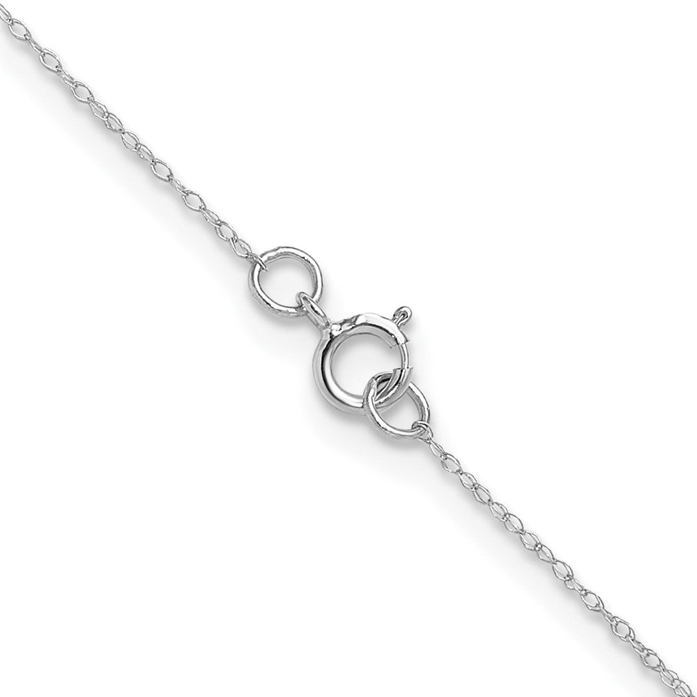 14k White Gold .4 mm Carded Cable Rope Chain Necklace