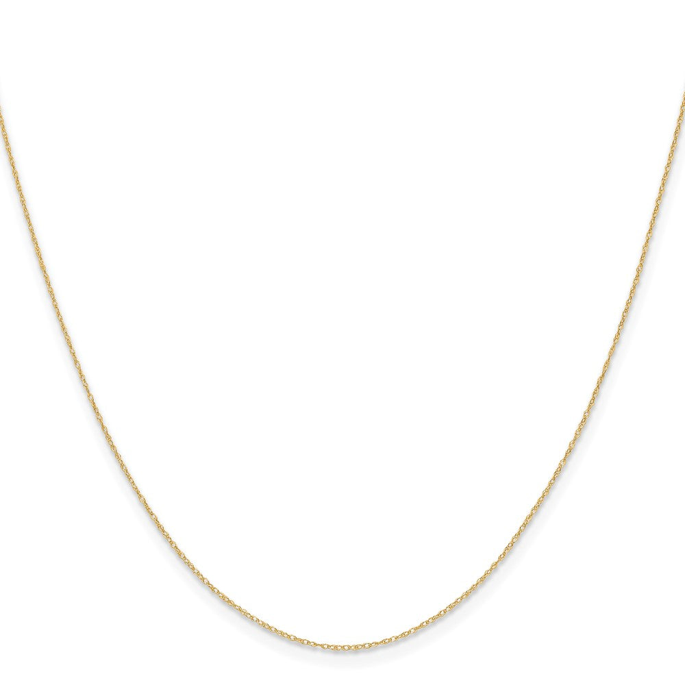 14K Yellow Gold .4 mm Carded Cable Rope Chain Necklace