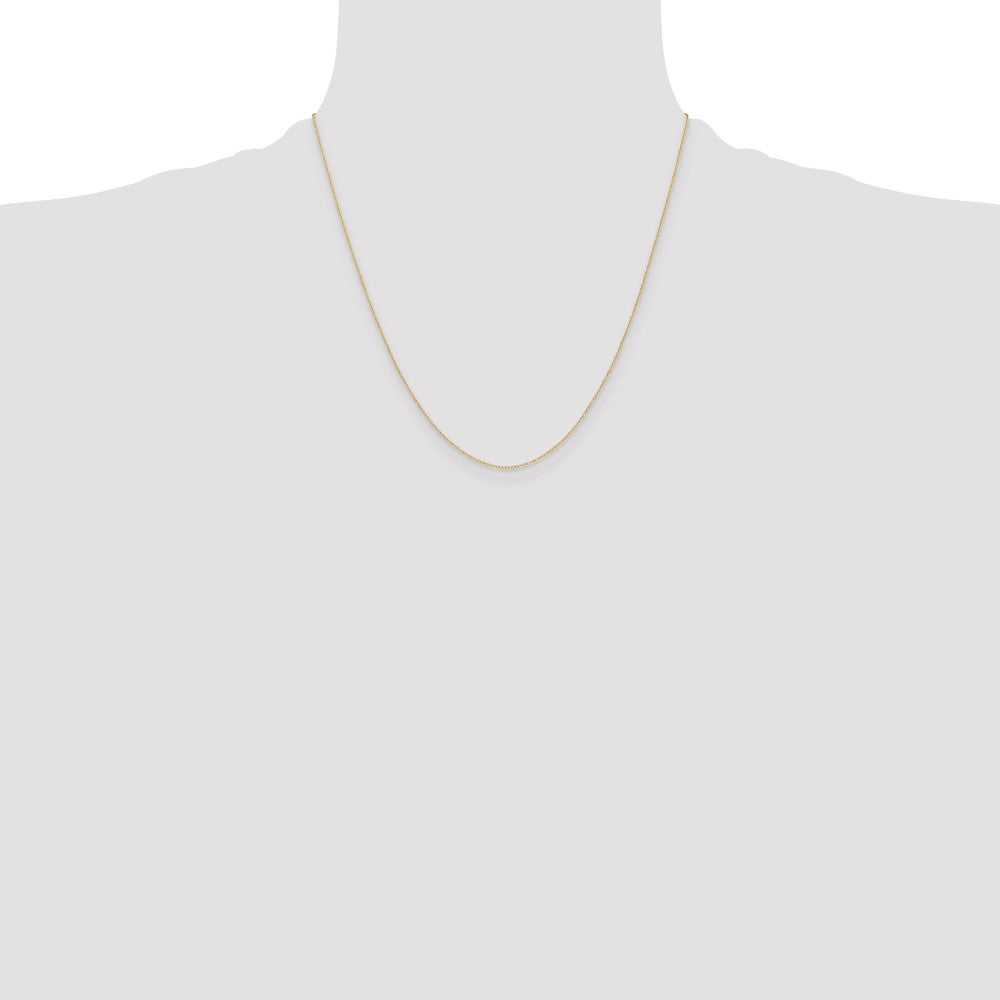 14K Yellow Gold .4 mm Carded Cable Rope Chain Necklace