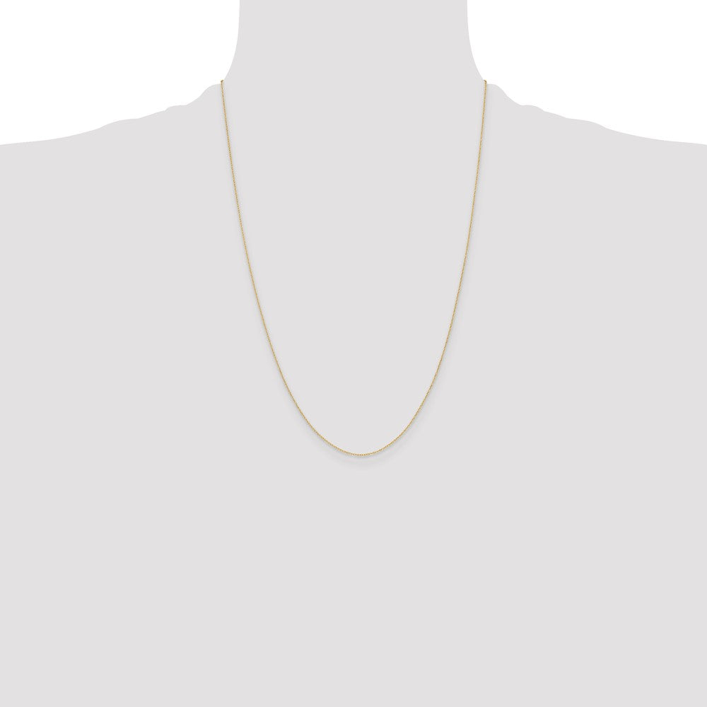 14K Yellow Gold .4 mm Carded Cable Rope Chain Necklace