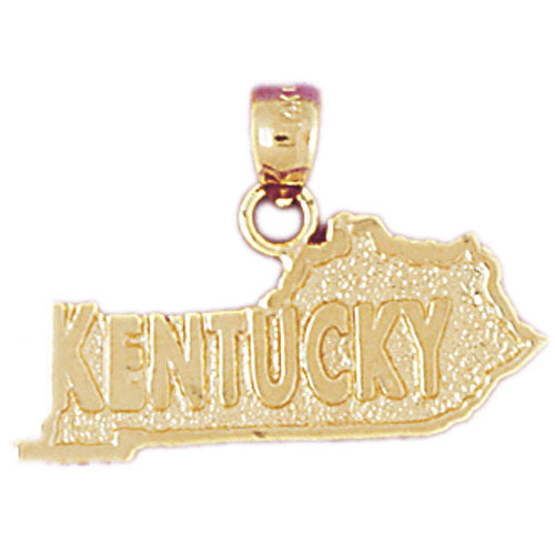 14K Gold Kentucky State Map Pendant