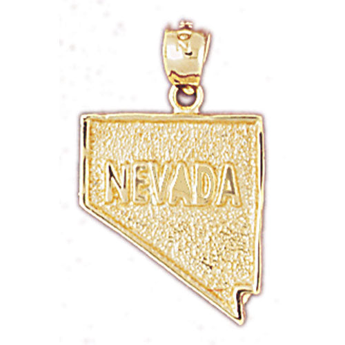 14K Gold Nevada State Map Charm