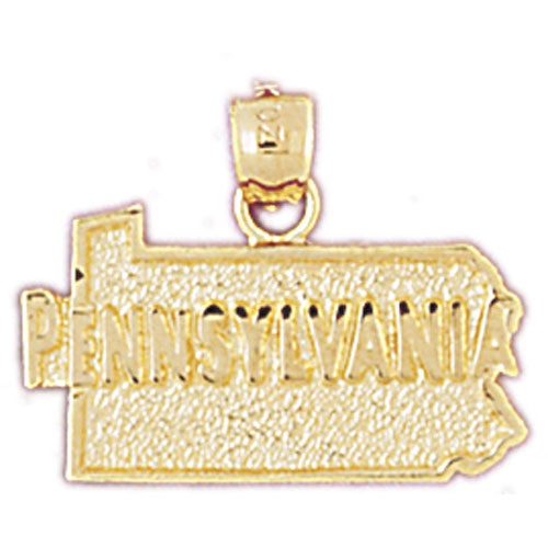 14K Gold Pennsylvania State Map Charm