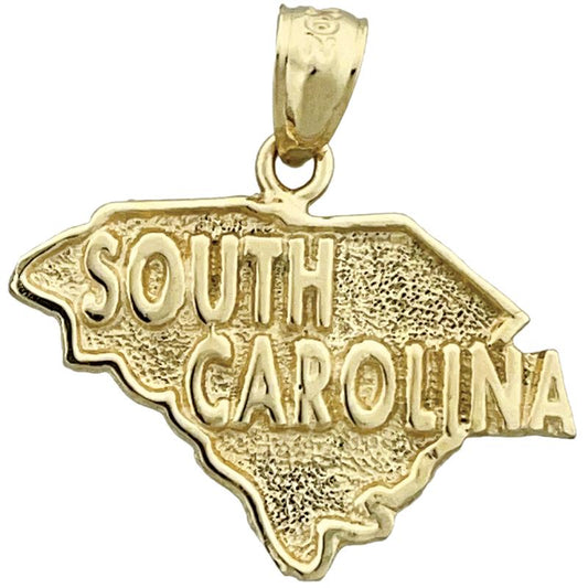 14K Gold South Carolina State Map Pendant