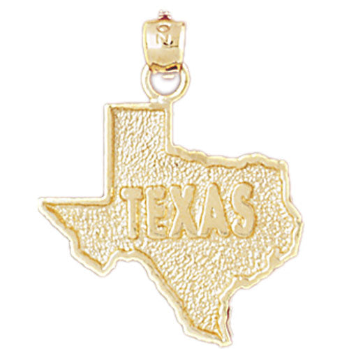 14K Gold Texas State Map Pendant