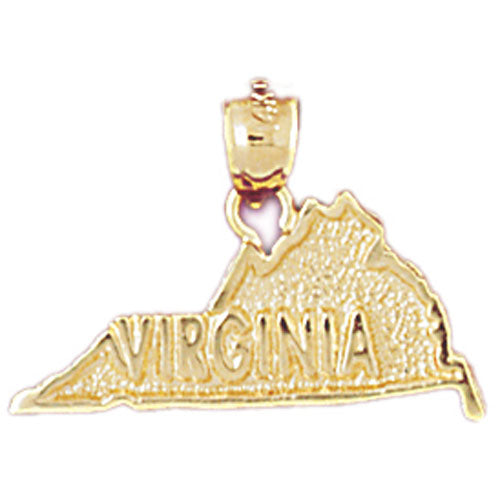 14K Gold Virginia State Map Charm