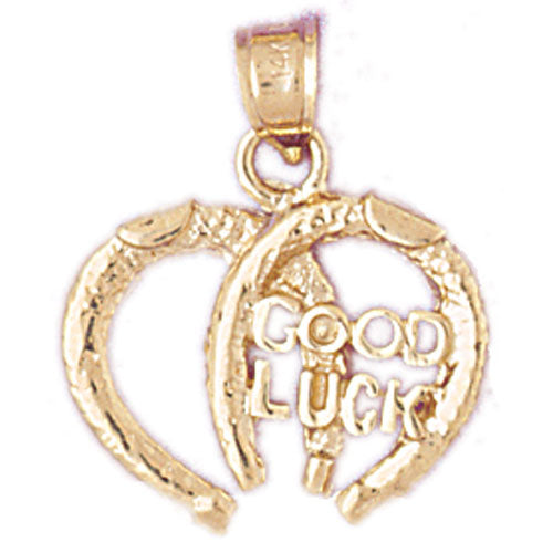 14K Gold Good Luck Horseshoe Lucky Charm