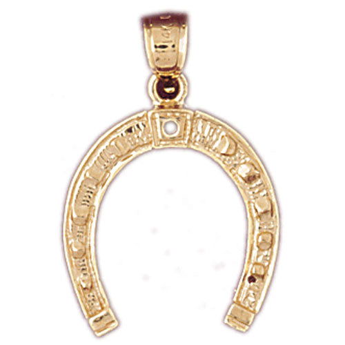 14K Gold Western Horseshoe Pendant