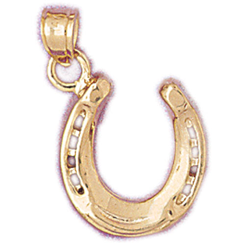 14K Gold 15MM Western Horseshoe Charm