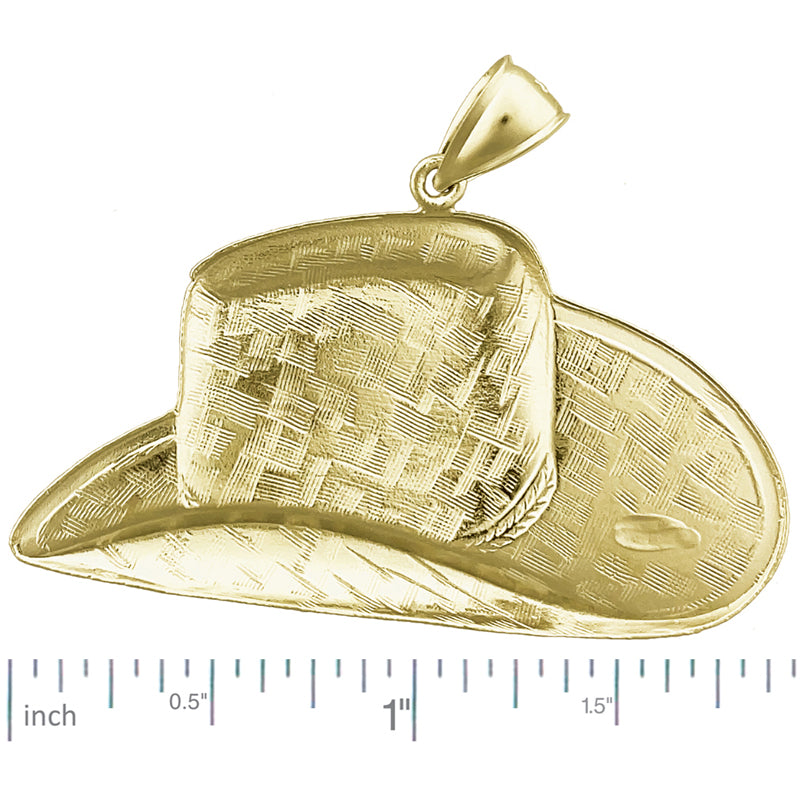 14K Gold Cowboy Hat Pendant