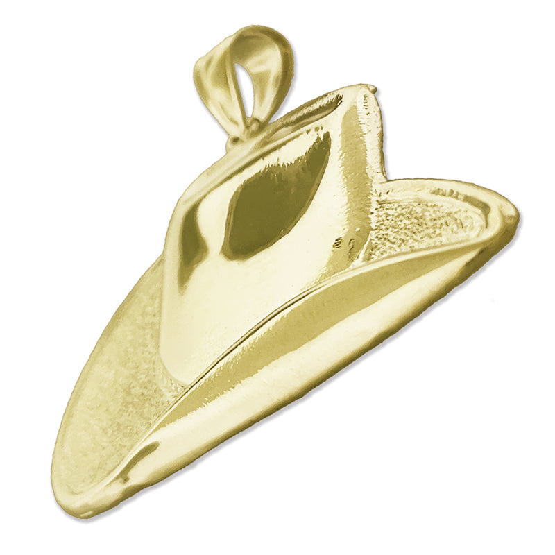 14K Gold Cowboy Hat Pendant