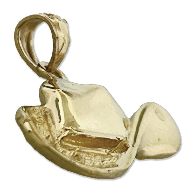 14K Gold Western Cowboy Hat Pendant