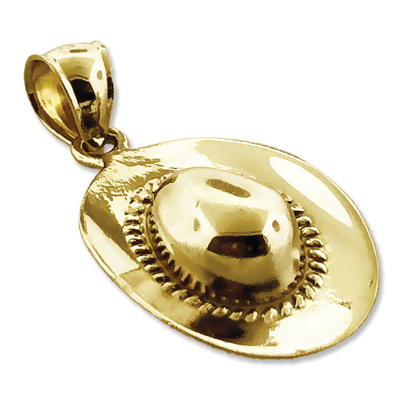 14K Gold 3D Cowboy Hat Charm