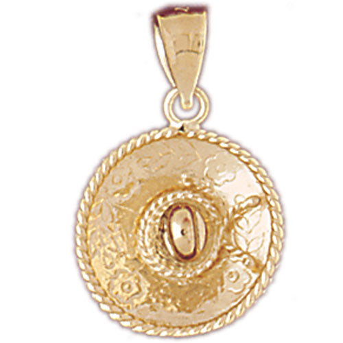 14K Gold 3D Mexican Hat Charm