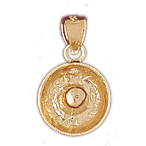 14K Gold 3D Mexican Sombrero Hat Charm