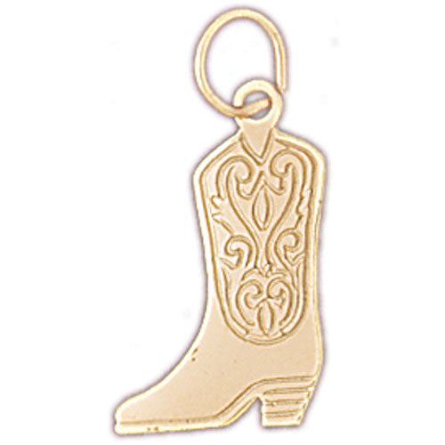 14K Gold Silhouette Cowboy Boots Charm