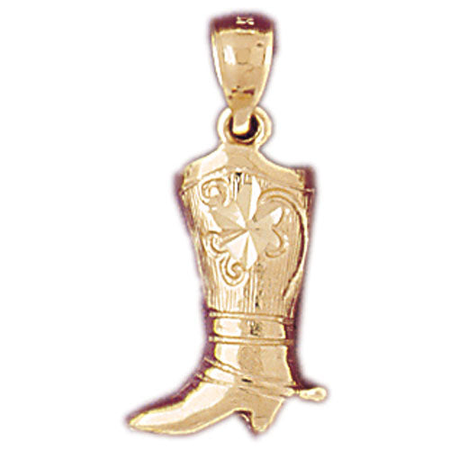 14K Gold 16MM Cowboy Boot with Spur Charm