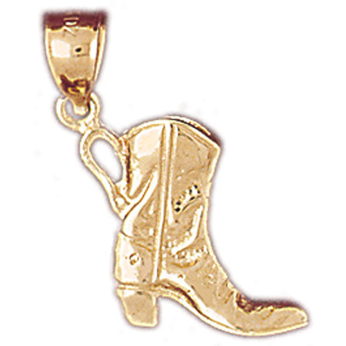 14K Gold 3D Cowboy Boot Charm