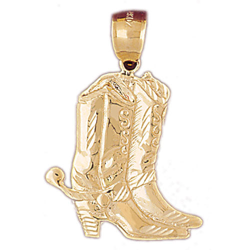 14K Gold Ladies Cowboy Boots Pendant