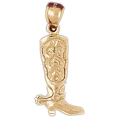 14K Gold Cowboy Boot with Spur Charm