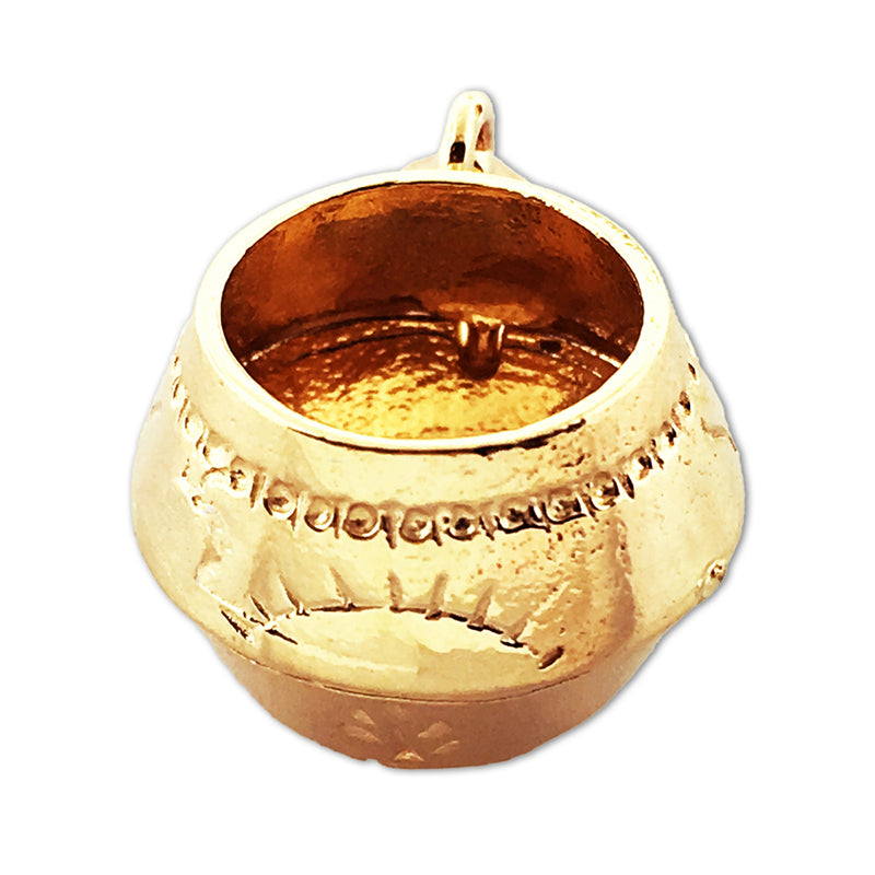 14K Gold 3D Native Indian Pottery Charm