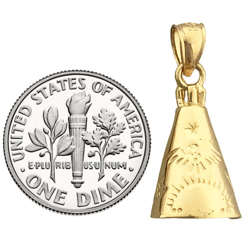 14K Gold Teepee Charm