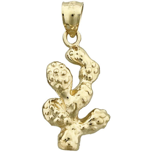 14K Gold Western Cactus Charm