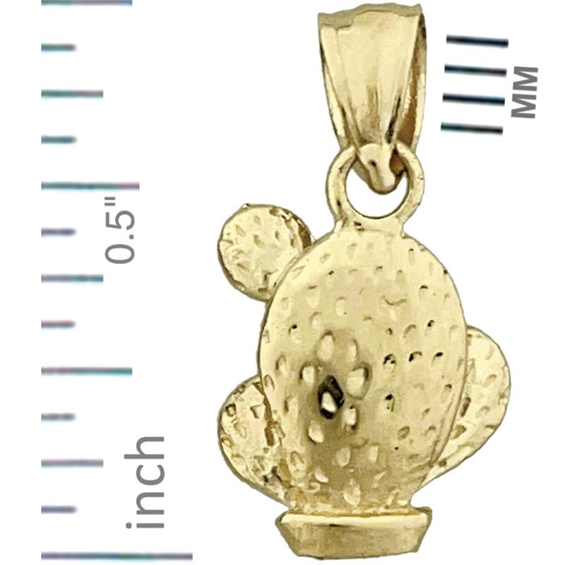 14K Gold 3D Barrel Cacti Cactus Charm