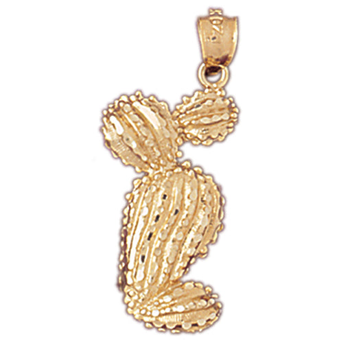 14K Gold Barrel Cactus Pendant