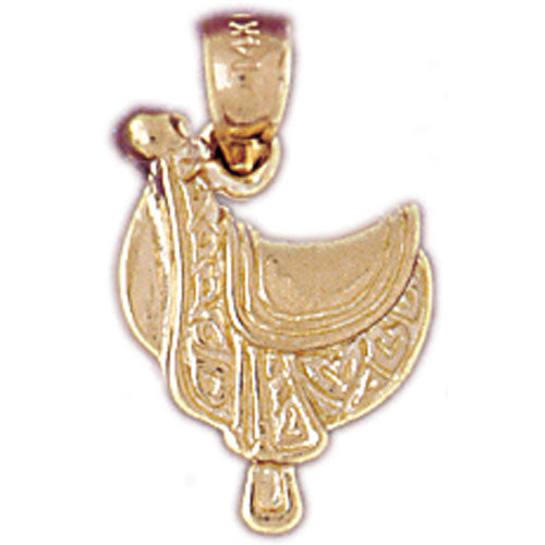 14K Gold Western Saddle Charm