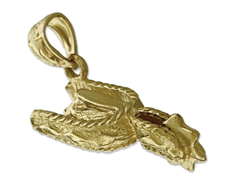 14K Gold 3-D Cowboy Spur Charm