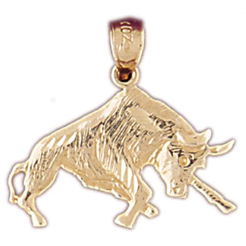 14K Gold Steer Pendant