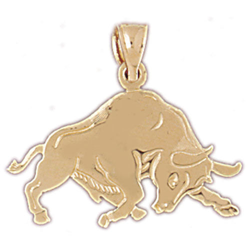 14K Gold Rodeo Steer Pendant