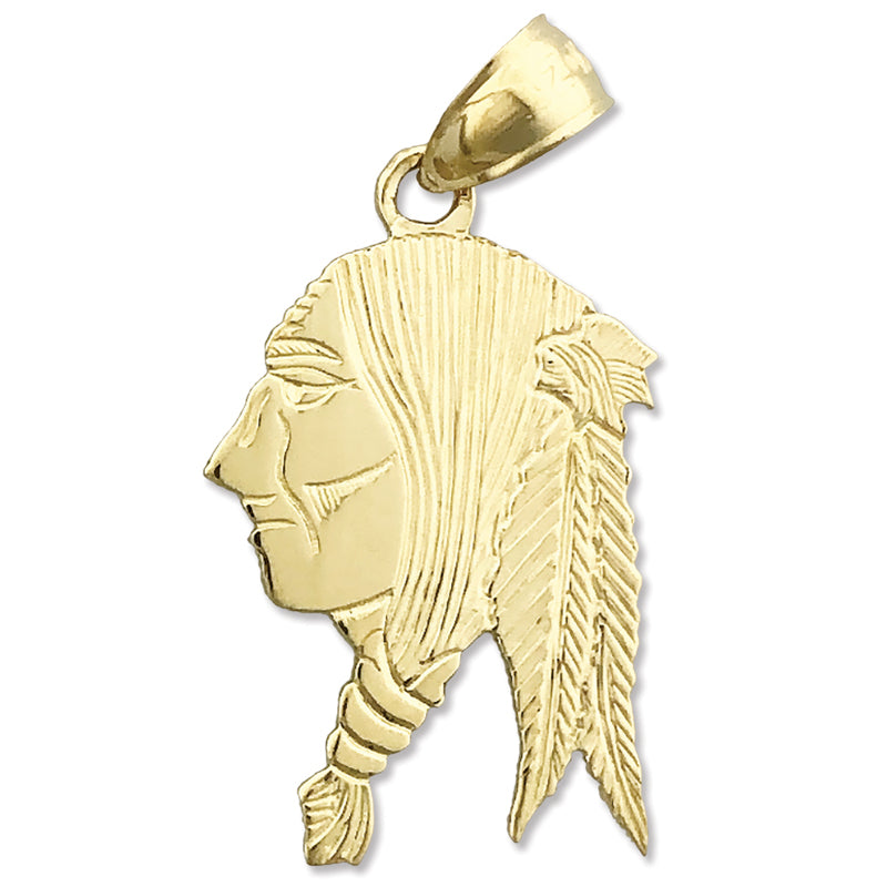 14K Gold Native American Wise Man Charm