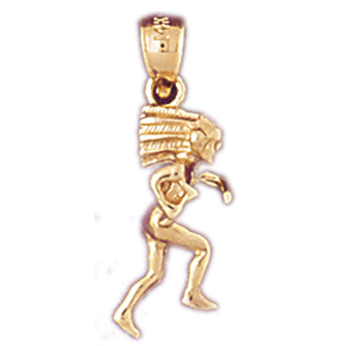 14K Gold 3-D Native Indian Warrior Dancing Charm