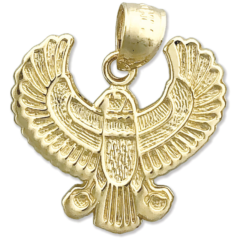 14K Gold Phoenix Bird Pendant