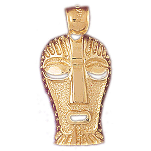 14K Gold Native American Indian Mask Charm