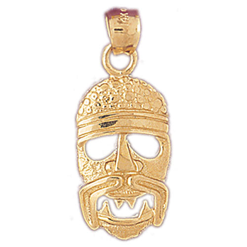 14K Gold American Indian Native Mask Charm