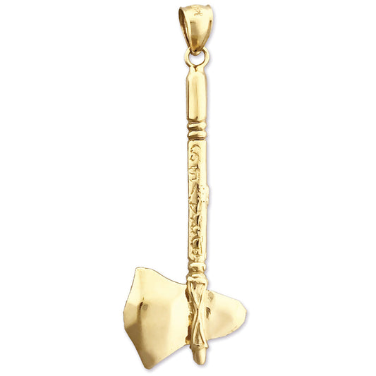 14K Gold Native Indian Tomahawk Pendant