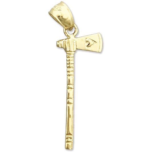 14K Gold Native Tomahawk Ax Charm