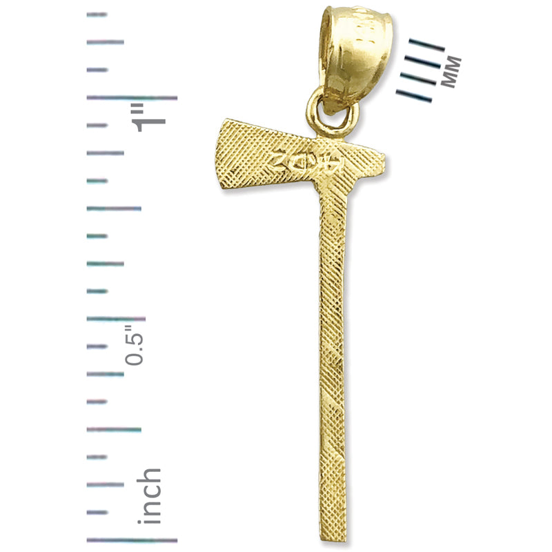 14K Gold Native Tomahawk Ax Charm