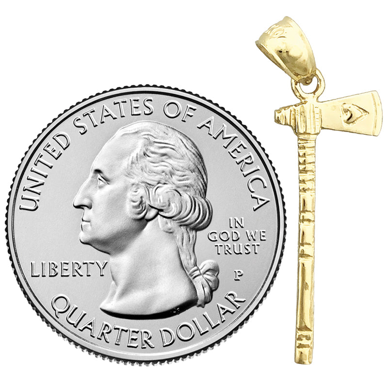 14K Gold Native Tomahawk Ax Charm