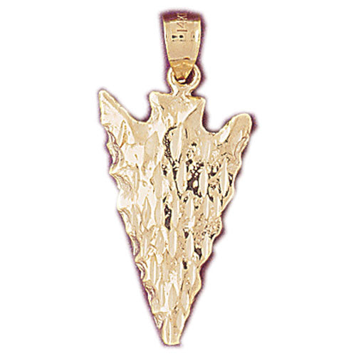 14K Gold Arrowhead Pendant