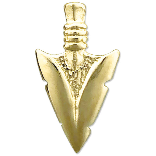 14K Gold Native Indian Arrowhead Charm Slide