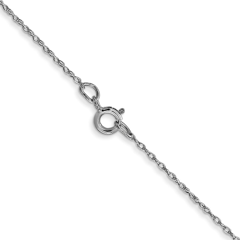 14K White Gold 22 inch Carded .5mm Cable Rope with Spring Ring Clasp Chain Necklace